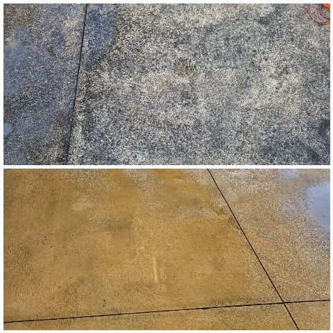 Garage floor pressure washing